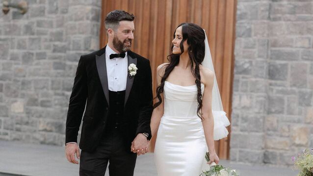 <p>Emma Barry Murphy and her husband Cian on their wedding day. Picture: SOSAC (Shane O'Sullivan Photography).</p>