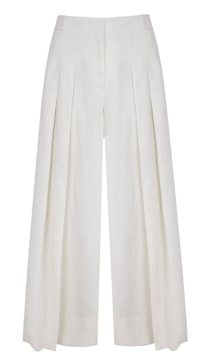 Linen Blend Pleated Trousers, €117, M&S Linen Blend Pleated Trousers, €117, M&S