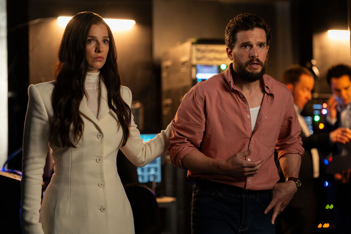 Yasmin Kara-Hanani (Marisa Abela) and Henry Muck (Kit Harington) in Industry. Picture: Claire Witkin