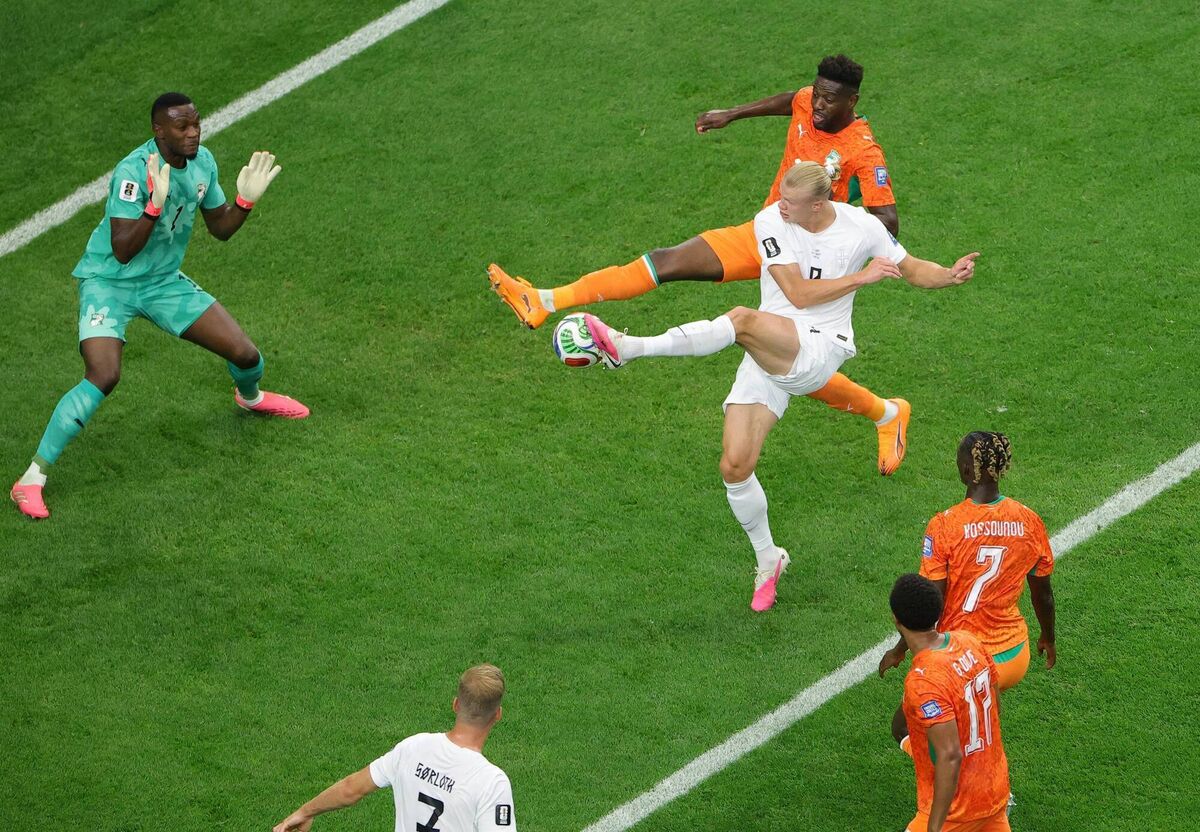 Erling Haaland of Norway shoots. Pic: Alex Slitz/Getty Images Erling Haaland of Norway shoots. Pic: Alex Slitz/Getty Images