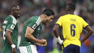 <p>Raul Jimenez put Mexico 2-0 ahead in the 31st minute against Ecuador. Pic: Carl Recine/Getty Images)</p> <p>Raul Jimenez put Mexico 2-0 ahead in the 31st minute against Ecuador. Pic: Carl Recine/Getty Images)</p>