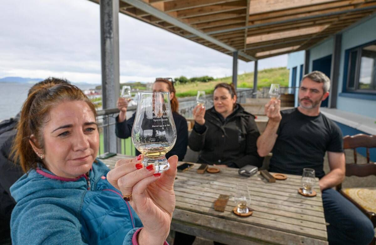 Whiskey tasting at Clare Island Whiskey.