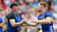 Liam Cahill celebrates after the game with Jason Forde 20/7/2025