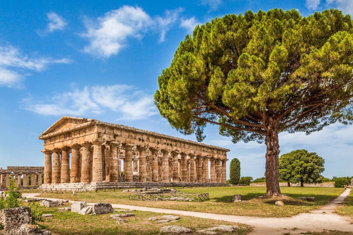 Temple of Hera at Paestum's UNESCO World Heritage Site.