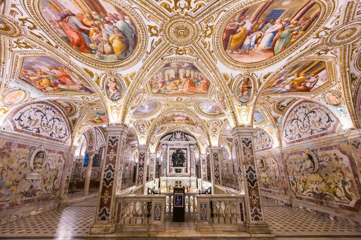Salerno Cathedral in the crypt of Saint Matthew.