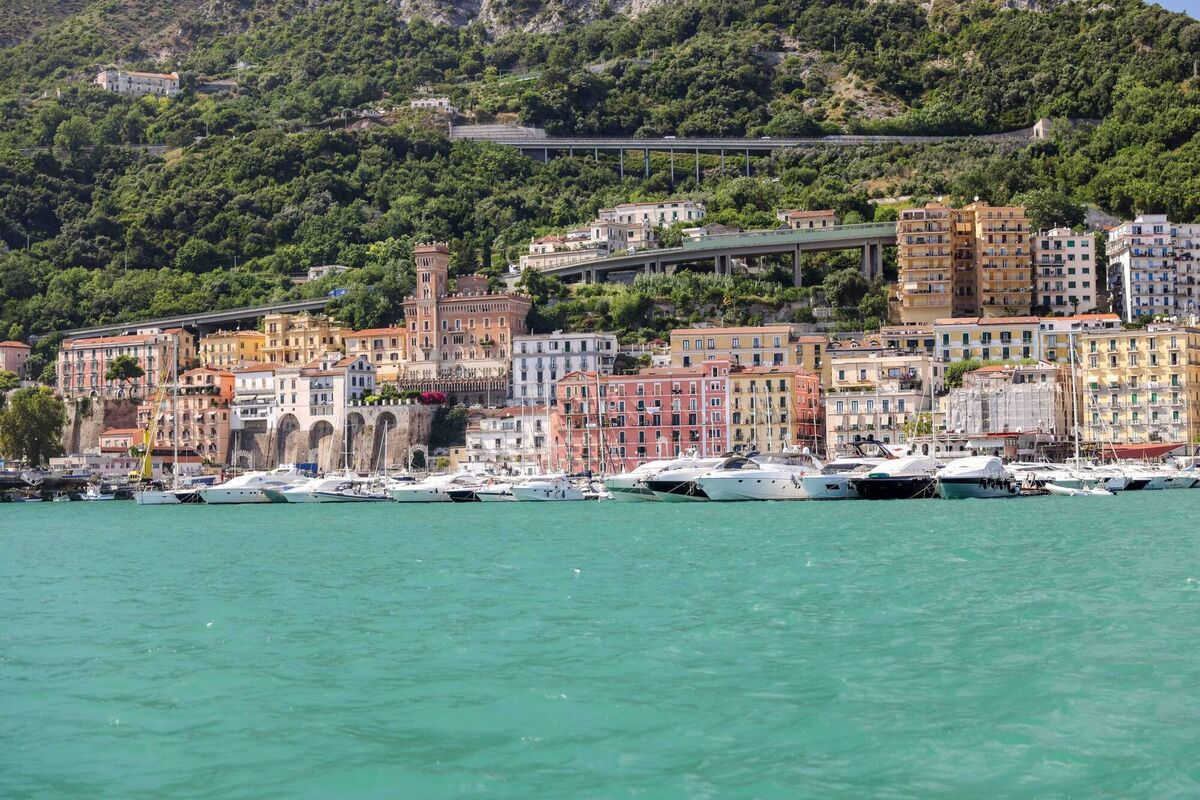 Salerno's shoreline and marina of