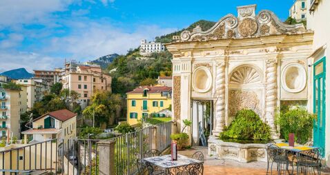 Panoramic view from the Minerva's Garden in Salerno, Campania, Italy.