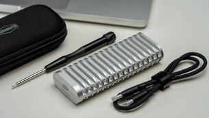 <p>The TerraMaster D1 SSD enclosure features a durable aerospace-grade aluminium chassis. Picture: Noel Campion</p>