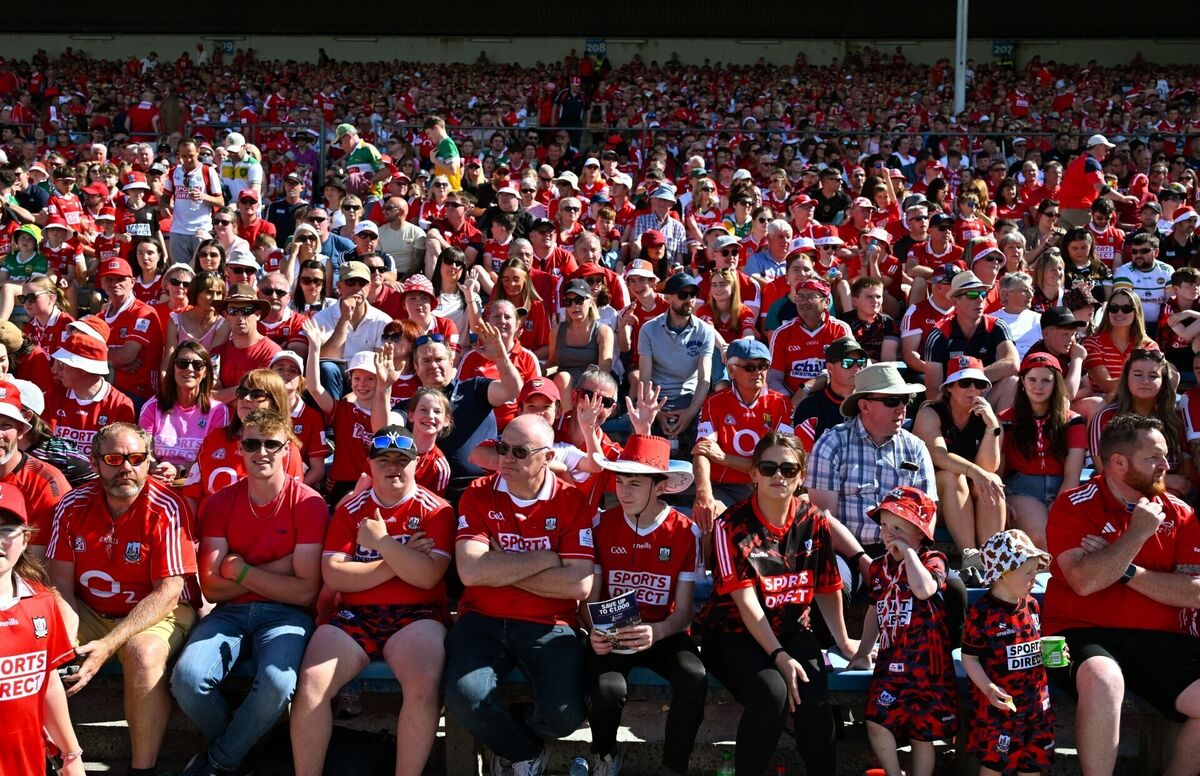 Cork supporters during the GAA Hurling All-Ireland Senior Championship quarter-final. Pic: Paul Phelan/Sportsfile. Cork supporters during the GAA Hurling All-Ireland Senior Championship quarter-final. Pic: Paul Phelan/Sportsfile.