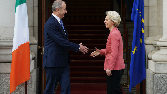 <p>Taoiseach Micheal Martin (left) and European Commission president Ursula von der Leyen (right) in 2022. They will both be in Cork to discuss the European Commission's priorities over the next six months.</p>