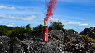 <p>RED ALERT? A pyrotechnic flare before the All-Ireland SHC quarter-final between Cork and Offaly. Pic: Paul Phelan/Sportsfile</p> <p>RED ALERT? A pyrotechnic flare before the All-Ireland SHC quarter-final between Cork and Offaly. Pic: Paul Phelan/Sportsfile</p>