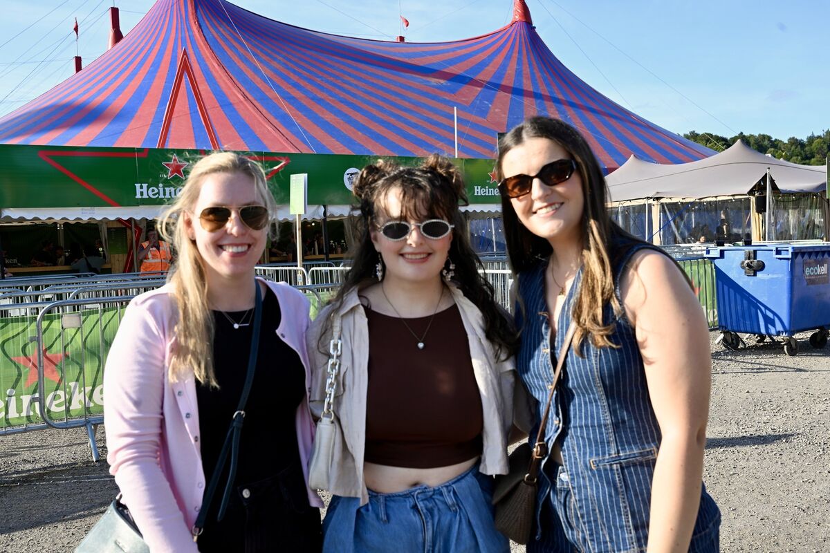 Christina Killian, Glounthaune, with Niamh and Eimear Sugrue catching the warm evening sunshine ahead of Natasha Bedingfield's Live at the Marquee concert. Picture: Larry Cummins Christina Killian, Glounthaune, with Niamh and Eimear Sugrue catching the warm evening sunshine ahead of Natasha Bedingfield's Live at the Marquee concert. Picture: Larry Cummins