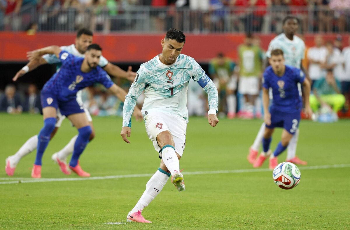 SPOT ON: This was Ronaldo's first World Cup knockout goal. Pic: Kamil Krzaczynski/Getty SPOT ON: This was Ronaldo's first World Cup knockout goal. Pic: Kamil Krzaczynski/Getty