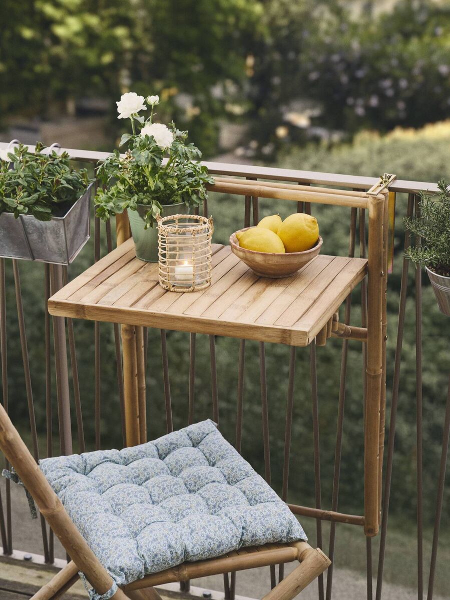 Søstrene Grene's bamboo balcony table. 