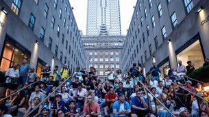 <p>NEW YORK MINUTE: Fans gather to watch the match between USA and Bosnia and Herzegovina at the Rockefeller Center. Pic: kena betancur / AFP via Getty Images</p>