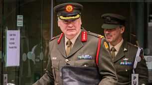 <p>Brigadier General Stephen Ryan, left, after giving evidence at the Defence Forces Tribunal. Picture: Neil Michael.</p> <p>Brigadier General Stephen Ryan, left, after giving evidence at the Defence Forces Tribunal. Picture: Neil Michael.</p>