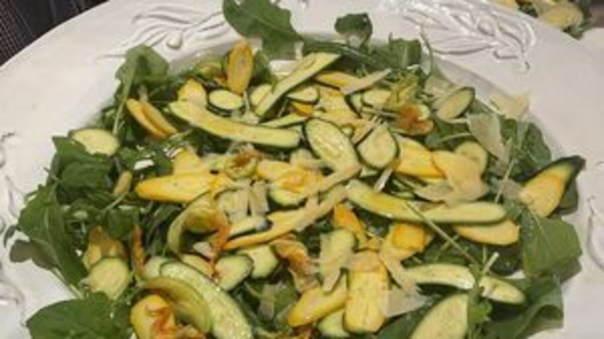 Carpaccio of Courgette with Slivers of Parmesan and Crispy Capers
