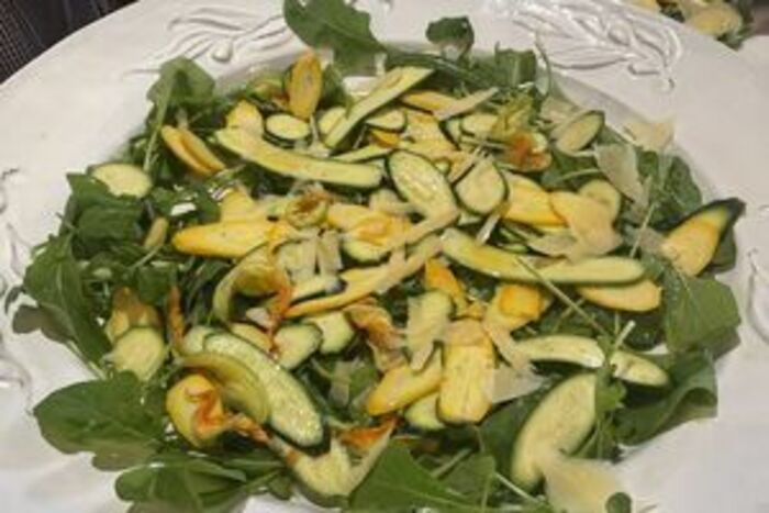 Carpaccio of Courgette with Slivers of Parmesan and Crispy Capers
