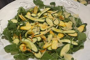 Carpaccio of Courgette with Slivers of Parmesan and Crispy Capers