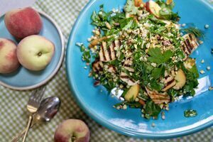 Peach and Halloumi Salad