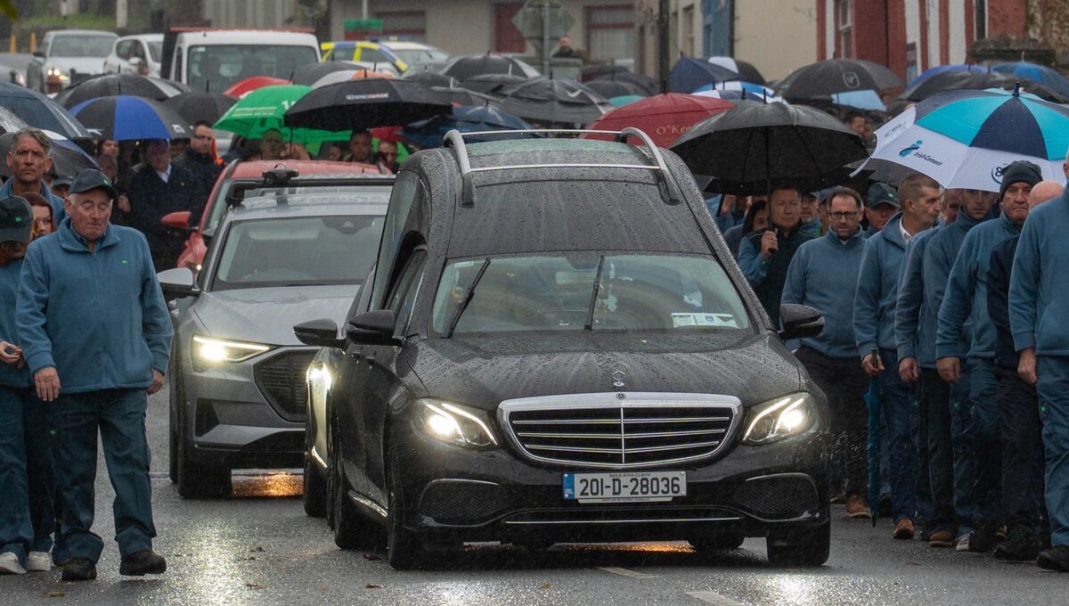 The hearse taking Barry Daly to his final resting place. Picture: Noel Sweeney