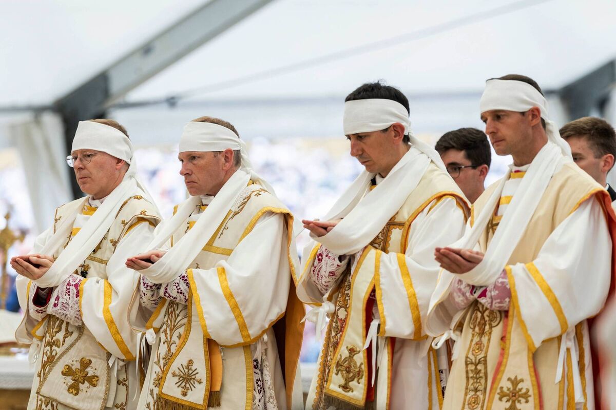 Despite Pope Leo's pleas, Pascal Schreiber, Michael Goldade, Michel Poinsinet de Sivry, and Marc Hanappier were ordained as bishops at the Society of St Pius X seminary in Econe Switzerland, on Wednesday, leading to their automatic excommunication. Picture: Cyril Zingaro/Keystone/AP Despite Pope Leo's pleas, Pascal Schreiber, Michael Goldade, Michel Poinsinet de Sivry, and Marc Hanappier were ordained as bishops at the Society of St Pius X seminary in Econe Switzerland, on Wednesday, leading to their automatic excommunication. Picture: Cyril Zingaro/Keystone/AP