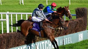 <p>Lisleigh Lad and Alan O'Sullivan win the Molloy Metals Recycling Handicap Steeplechase at Wexford. Pic: Healy Racing</p>