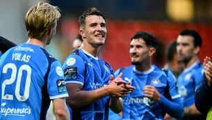 <p>Tommy Lonergan, the subject of a bid from Derry during the week, opened the scoring for Waterford at the Brandywell. Pic: Shauna Clinton/Sportsfile</p>