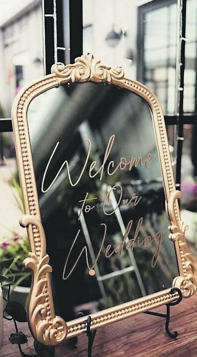 Rather than ordering a purpose-made welcome sign, we are using a mirror from our house. It will feel personal for an afternoon and then return to use in our home. Rather than ordering a purpose-made welcome sign, we are using a mirror from our house. It will feel personal for an afternoon and then return to use in our home.