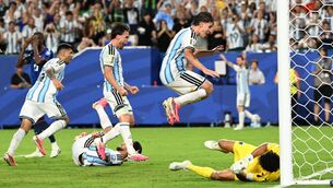 <p>JUMPING FOR JOY: Argentina's defender Cristian Romero celebrates scoring his team's decisive third goal in the dramatic 3-2 World Cup Round of 32 game at Miami Stadium. Pic: Roberto Schmidt, AFP via Getty Images</p> <p>JUMPING FOR JOY: Argentina's defender Cristian Romero celebrates scoring his team's decisive third goal in the dramatic 3-2 World Cup Round of 32 game at Miami Stadium. Pic: Roberto Schmidt, AFP via Getty Images</p>