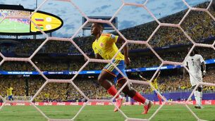 <p>WINNER: Colombia's Jhon Arias celebrates scoring the decisive goal that advanced his nation to a World Cup Round of 16 meeting with the Swiss after defeating Ghana in sweltering Kansas City. Pic: odd Andersen, Getty</p> <p>WINNER: Colombia's Jhon Arias celebrates scoring the decisive goal that advanced his nation to a World Cup Round of 16 meeting with the Swiss after defeating Ghana in sweltering Kansas City. Pic: odd Andersen, Getty</p>