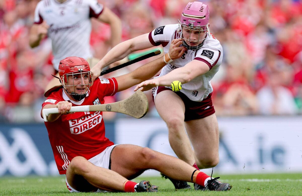 TOILER: Brian Hayes tried manfully to keep Cork on the up in an impressive first half but found himself crowded out and bottled up by Cillian Travers and Galway's low block after the break. Pic: Ryan Byrne, Inpho TOILER: Brian Hayes tried manfully to keep Cork on the up in an impressive first half but found himself crowded out and bottled up by Cillian Travers and Galway's low block after the break. Pic: Ryan Byrne, Inpho