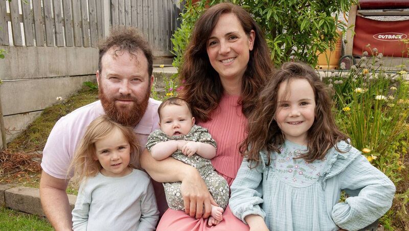 Leonie Quinn and her husband at their home in Meadow Gate, Wicklow, with their three girls each with different birth stories. Picture: Jim Campbell Leonie Quinn and her husband at their home in Meadow Gate, Wicklow, with their three girls each with different birth stories. Picture: Jim Campbell