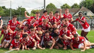 <p>REBEL ROAR: Cork's minor football All-Ireland winners celebrate after Sunday's final in Newbridge. 'If the people get behind them that’s the key', says mentor Maurice Moore. Pic Bryan Keane, Inpho</p>