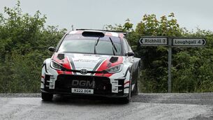 <p>Carryduff's Jonny Greer and his Sligo co-driver co Niall Burns (Toyota GR Yaris Rally2) won the Loughgall Rally, the third round of the Brown & Brown Northern Ireland Rally Championship. Picture: William McNeill </p> <p>Carryduff's Jonny Greer and his Sligo co-driver co Niall Burns (Toyota GR Yaris Rally2) won the Loughgall Rally, the third round of the Brown & Brown Northern Ireland Rally Championship. Picture: William McNeill </p>
