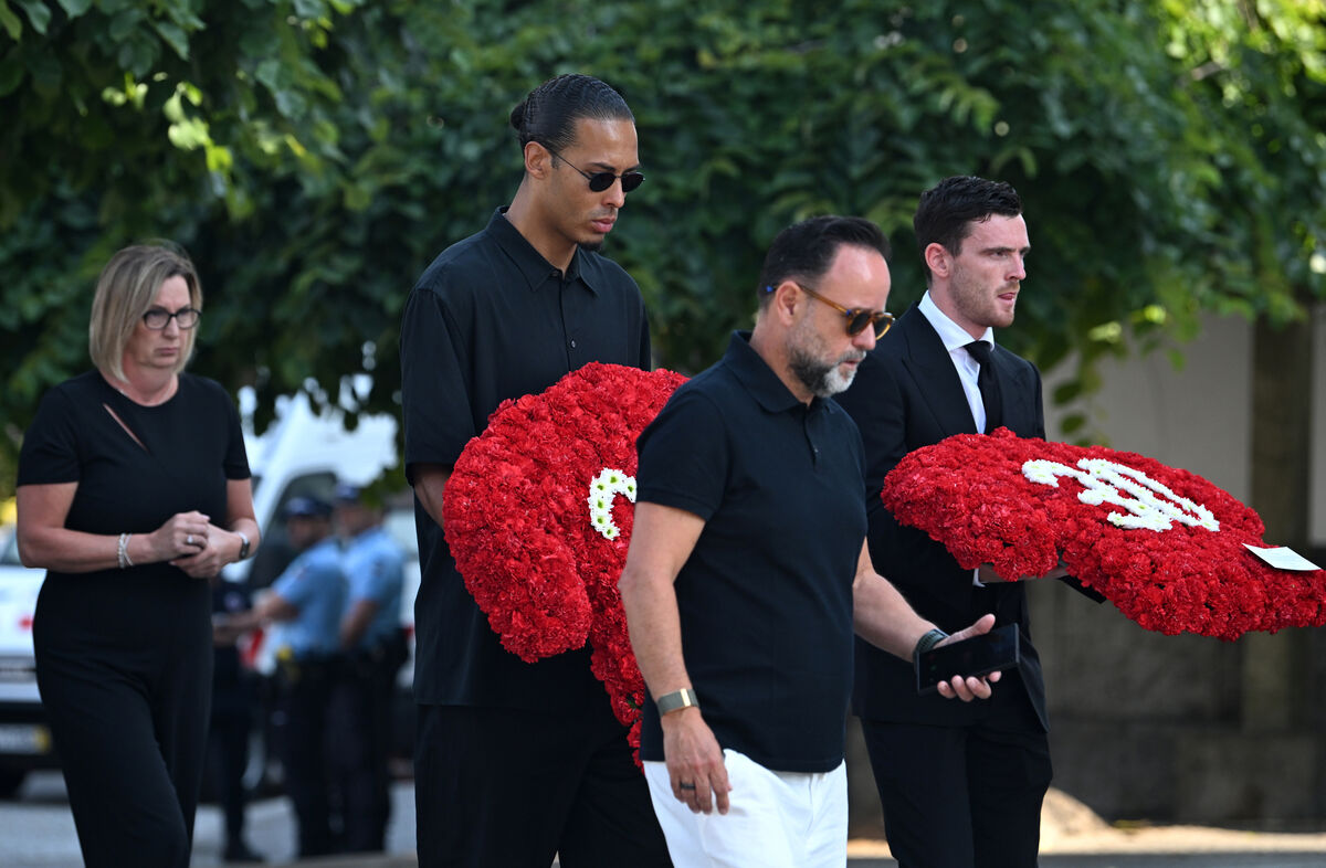 Virgil Van Dijk and Andy Robertson arrive at the funeral, Virgil Van Dijk and Andy Robertson arrive at the funeral,