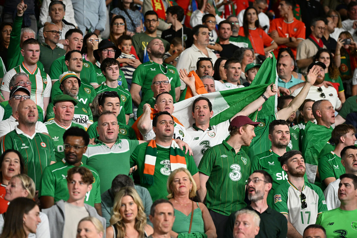 Republic of Ireland fans before the FIFA World Cup European Qualifying match in Lisbon. Picture: James Warwick