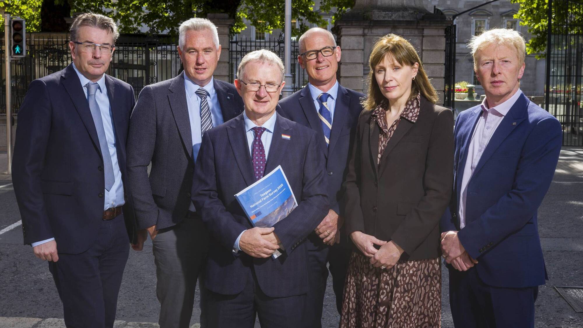 Teagasc research officer Trevor Donnellan; academic collaborator Brian Moran; Director Frank O’Mara; principal research officer Kevin Hanrahan; research officer Emma Dillon, and technologist John Lennon at the launch of its new report confirming further growth in farm incomes across all systems for 2025. Picture: John Ohle