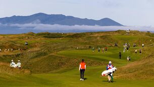 <p>Action from the final day's play at the Arnold Palmer Cup at Tralee Golf Links. Pic: Ian Cronin, thesocialhacker.ie</p>