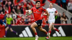 <p>Ben O'Donovan of Munster on his way to scoring a try, that was subsequently disallowed, during the United Rugby Championship match between Munster and Ulster at Thomond Park in Limerick. Photo by Seb Daly/Sportsfile</p> <p>Ben O'Donovan of Munster on his way to scoring a try, that was subsequently disallowed, during the United Rugby Championship match between Munster and Ulster at Thomond Park in Limerick. Photo by Seb Daly/Sportsfile</p>