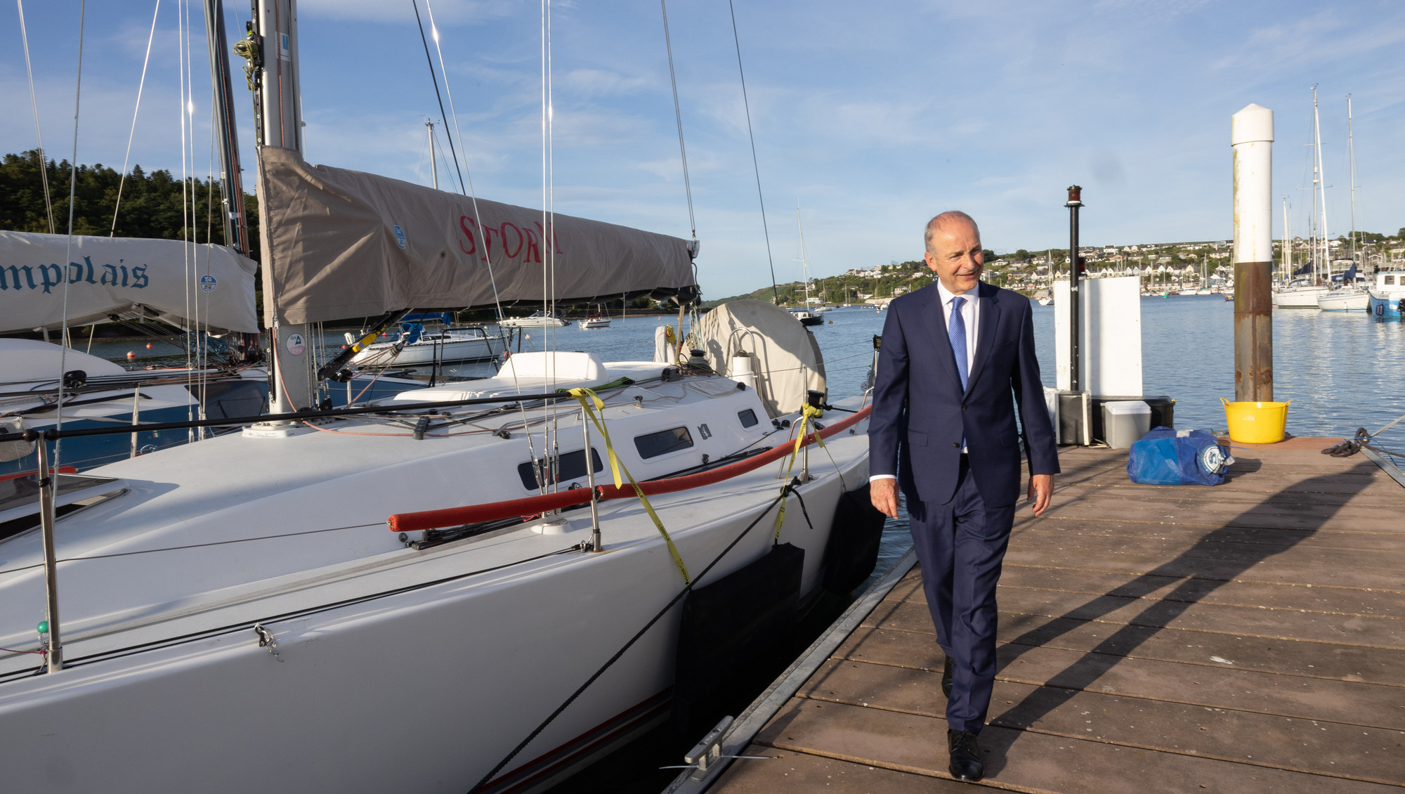 Taoiseach Micheál Martin at the opening ceremony of Cork Week at the Royal Cork Yacht Club in Crosshaven. Photo: Darragh Kane
