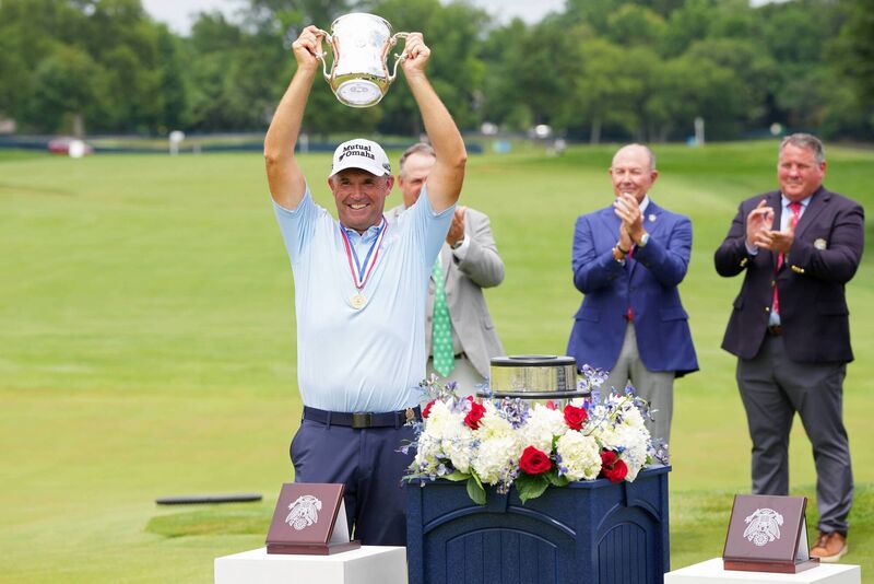 WINNER WINNER: Padraig Harrington raises aloft the Francis D. Ouimet Memorial Trophy after winning the US Senior Open Championship at Scioto Country Club in Columbus, Ohio. Pic: Dylan Buell/Getty Images WINNER WINNER: Padraig Harrington raises aloft the Francis D. Ouimet Memorial Trophy after winning the US Senior Open Championship at Scioto Country Club in Columbus, Ohio. Pic: Dylan Buell/Getty Images
