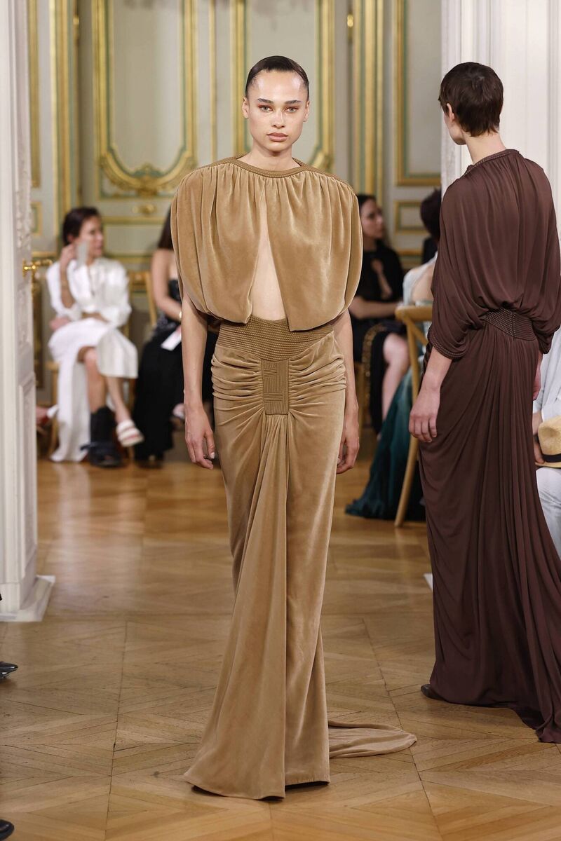 The Irish embassy hosted Michael Stewart's show as his Standing Ground brand made its return to Paris Fashion Week at the autumn/winter 2026/2027 haute couture show. Picture: Estrop/Getty The Irish embassy hosted Michael Stewart's show as his Standing Ground brand made its return to Paris Fashion Week at the autumn/winter 2026/2027 haute couture show. Picture: Estrop/Getty