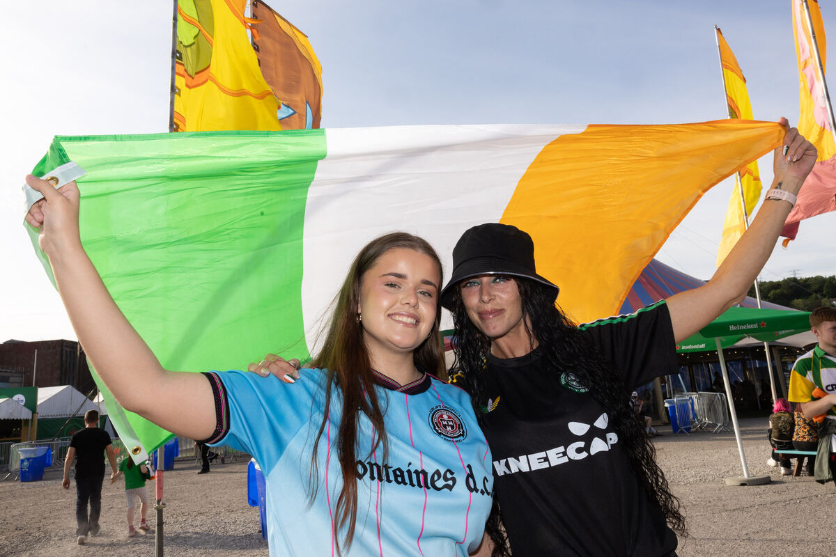 Mother and daughter Alison Lauren Keller, Limerick going to see Kneecap at Live At The Marquee. Picture: Darragh Kane Mother and daughter Alison Lauren Keller, Limerick going to see Kneecap at Live At The Marquee. Picture: Darragh Kane