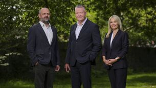 <p>Ken Sheehan, WrxFlo chief technology officer, with Tim Crowe, chief executive, and Jennifer Kelly, chief operating officer. </p> <p>Ken Sheehan, WrxFlo chief technology officer, with Tim Crowe, chief executive, and Jennifer Kelly, chief operating officer. </p>