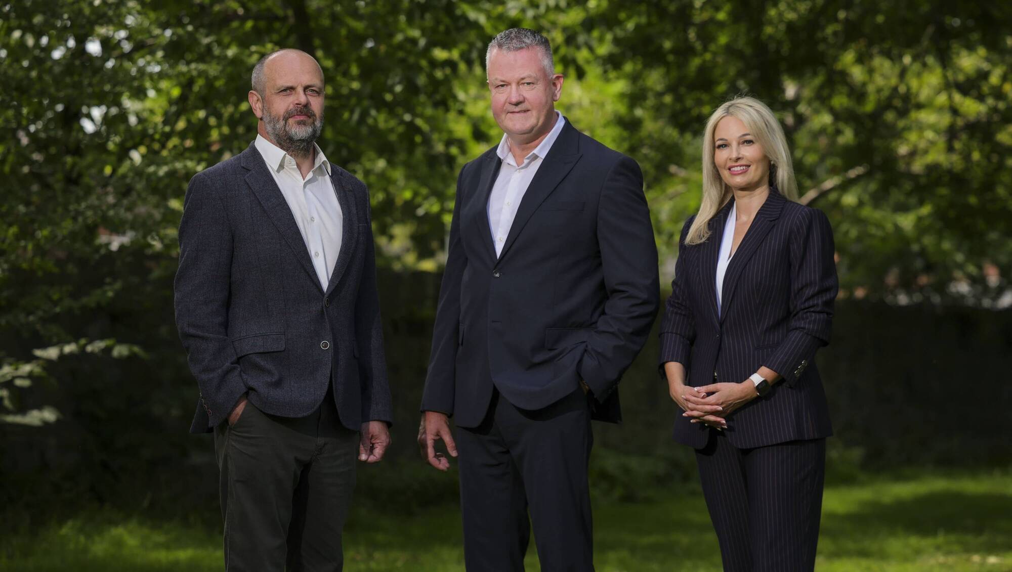 Ken Sheehan, WrxFlo chief technology officer, with Tim Crowe, chief executive, and Jennifer Kelly, chief operating officer. 
