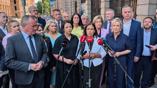 <p>Sinn Féin leader Mary Lou McDonald and deputy leader and Northern Ireland First Minister Michelle O’Neill (Cillian Sherlock/PA)</p> <p>Sinn Féin leader Mary Lou McDonald and deputy leader and Northern Ireland First Minister Michelle O’Neill (Cillian Sherlock/PA)</p>