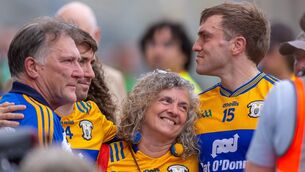 <p>GREAT SERVANT: Clare's Shane O'Donnell with family after the game. Pic: Tom O’Hanlon/Inpho</p>