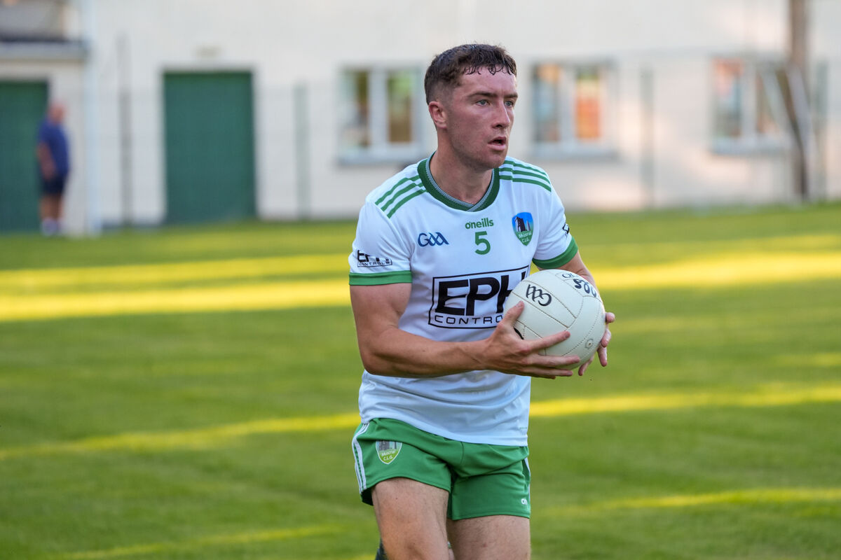 Muskerry’s Conor Dodd solos towards goal. Pic: Noel Sweeney Muskerry’s Conor Dodd solos towards goal. Pic: Noel Sweeney