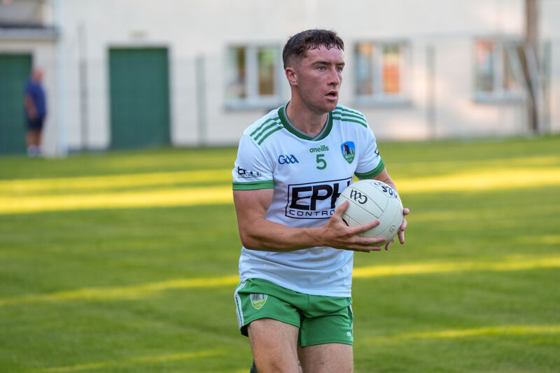 Muskerry’s Conor Dodd solos towards goal. Pic: Noel Sweeney Muskerry’s Conor Dodd solos towards goal. Pic: Noel Sweeney